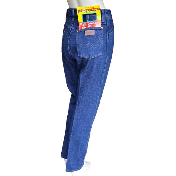 Vintage 90's Deadstock Wranglers Dark Wash Cowboy Cut Straight Leg Jeans 11x32 - Picture 6 of 9